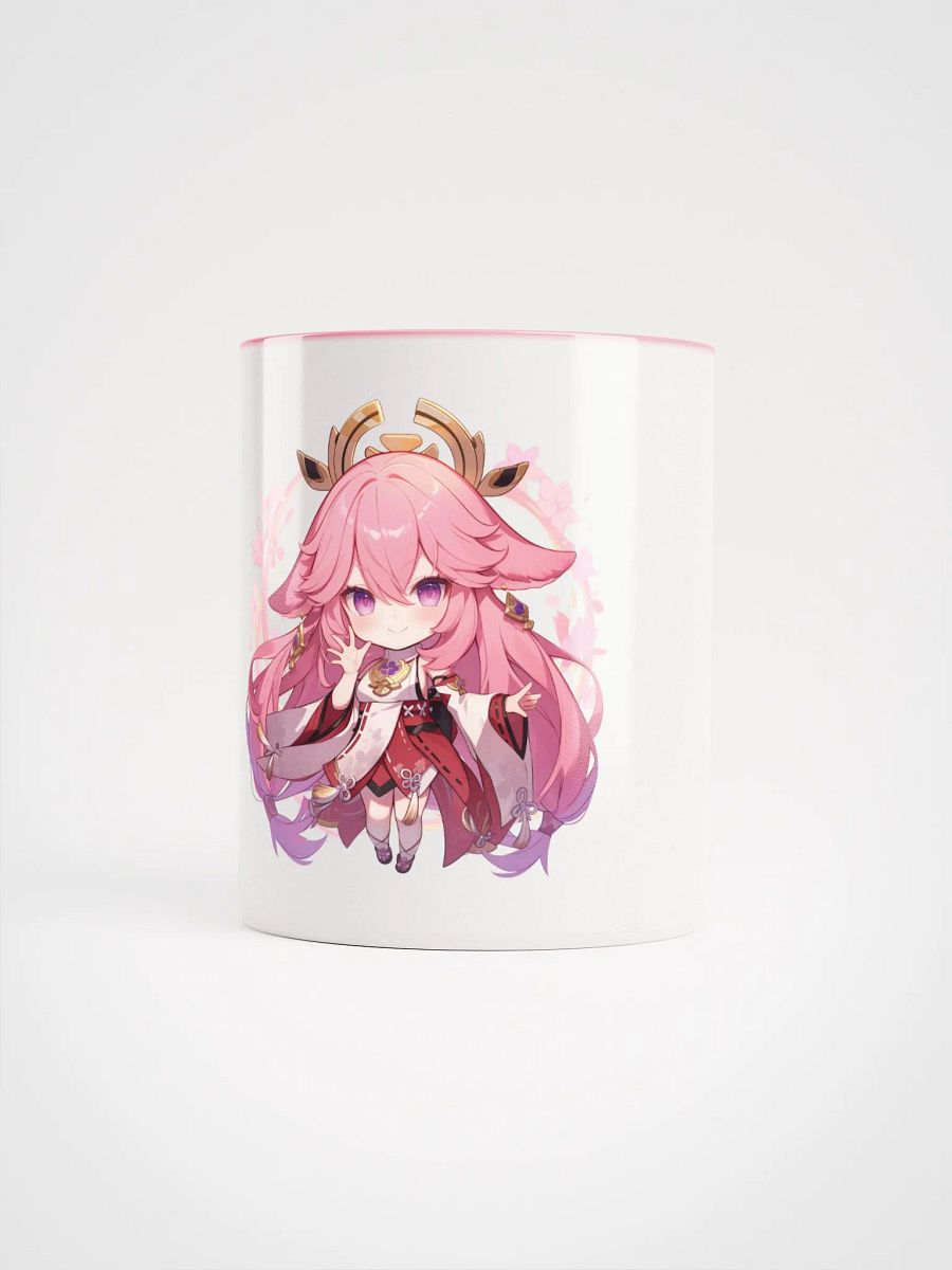 Yae Miko Genshin Impact Ceramic Mug – Pink Handle & Interior product image (1)