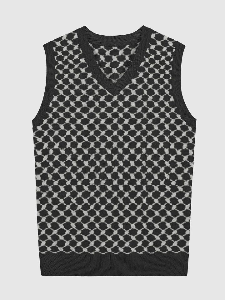 Keffiyeh Pullover Sweater Vest Black and Grey product image (1)