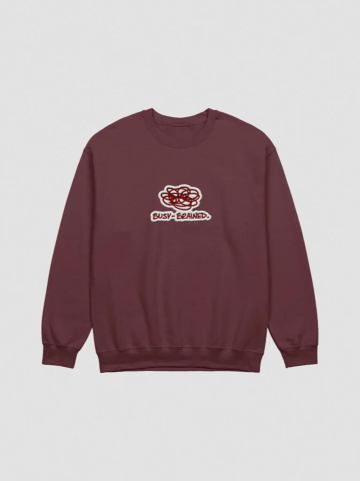 BUSY-BRAINED. (lg. maroon bubble design) embroidered crewneck product image (2)
