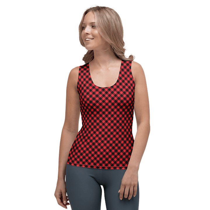 Red & Black Checkered All-Over Women's Tank product image (1)