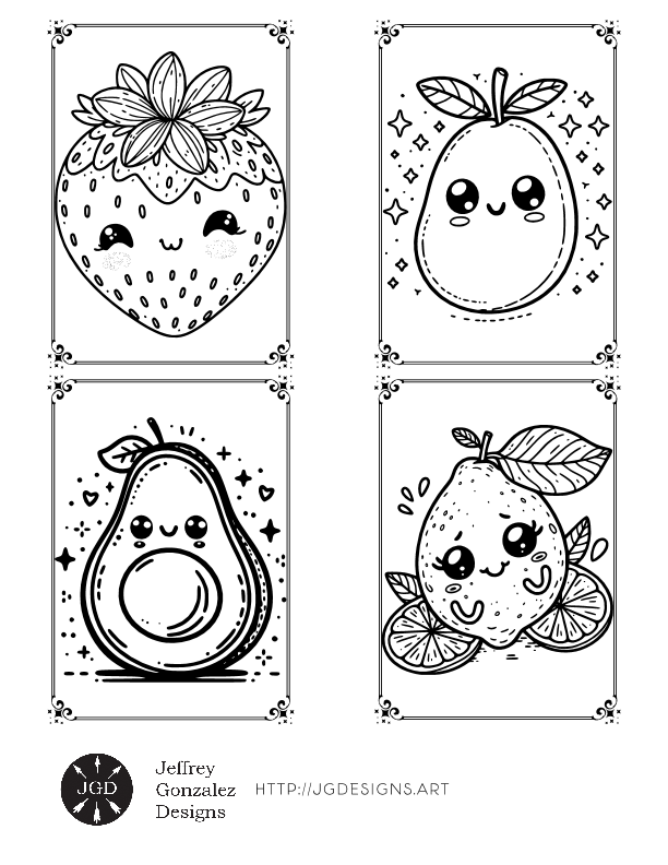 Fruits: Coloring Book For All Ages - Printable E-Book PDF product image (2)