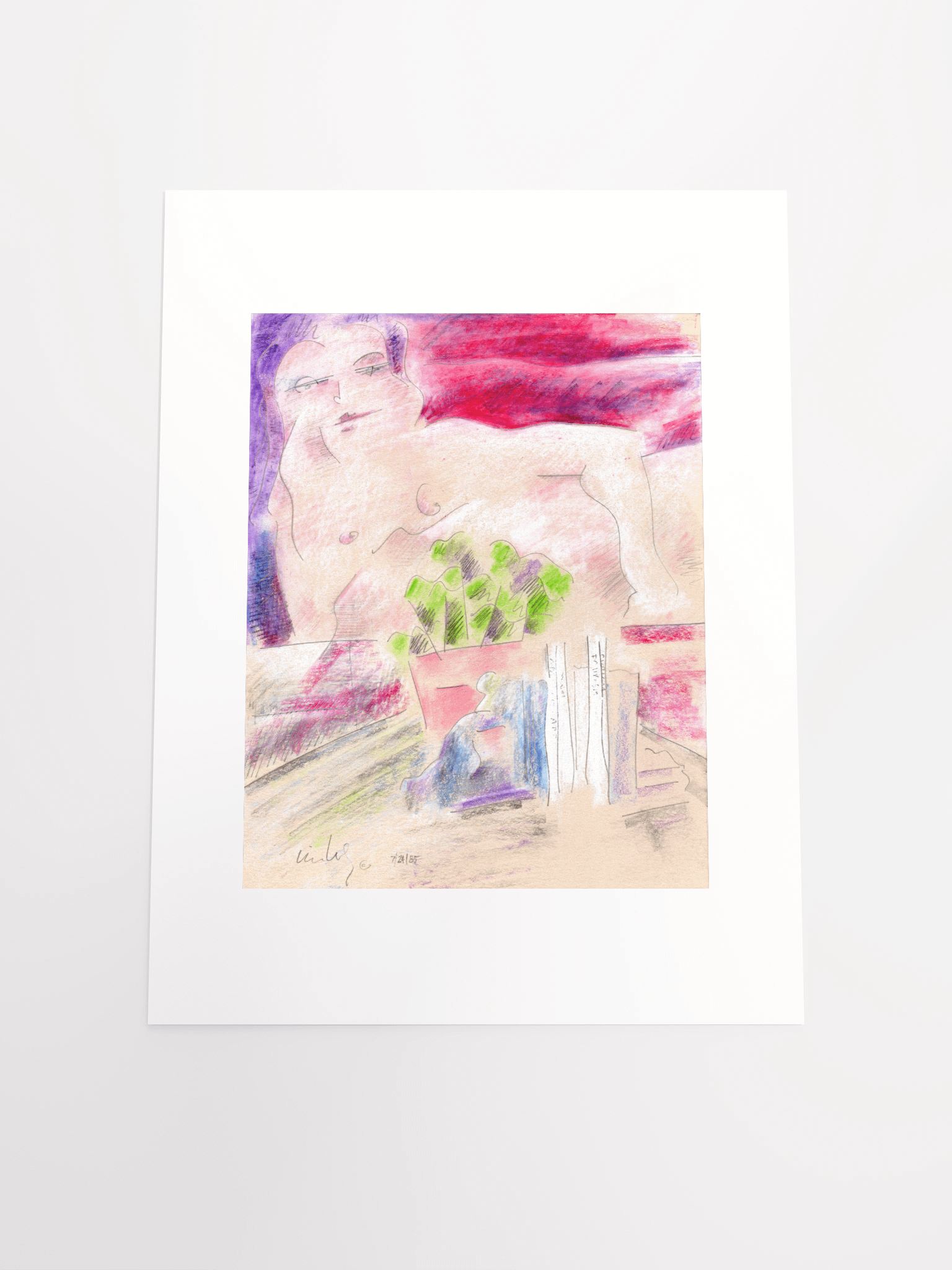 Pink Figure w/Books & Flowers: What Made the Boom 07.24.85 print product image (5)