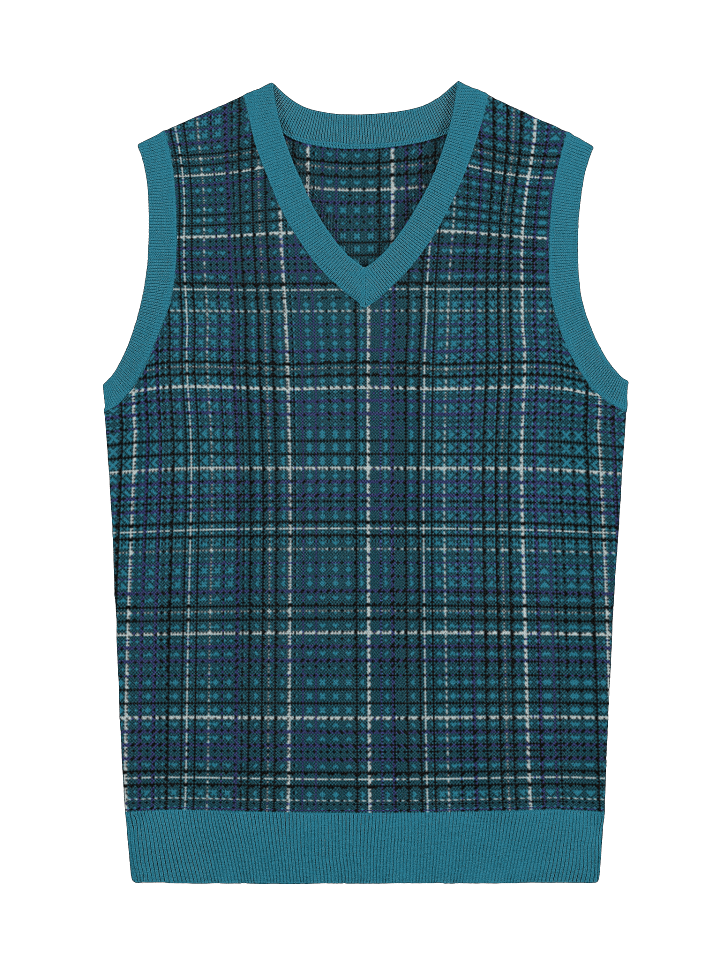 Teal Plaid Vest product image (1)