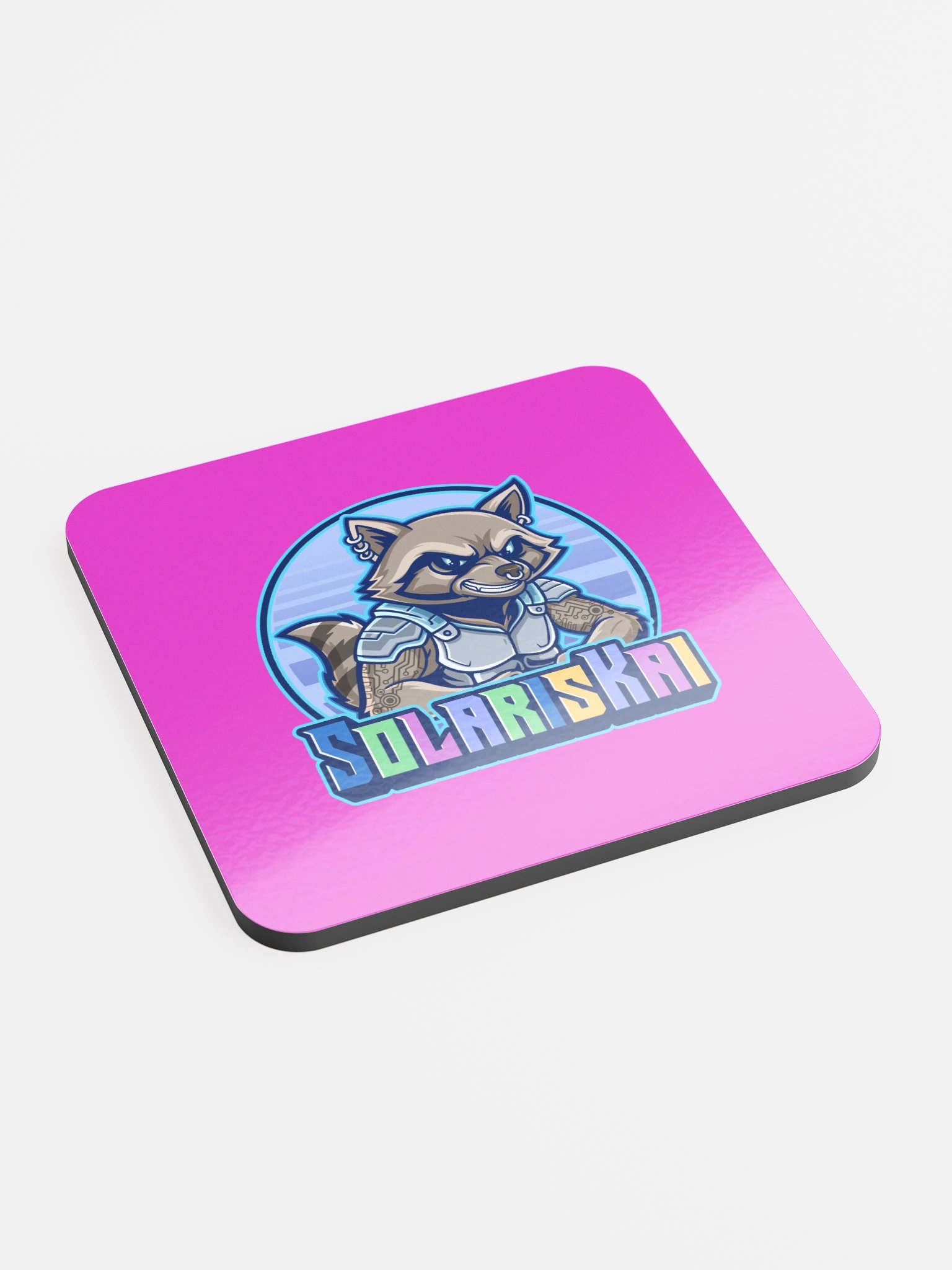 Kai the Raccoon Glossed Coaster product image (2)