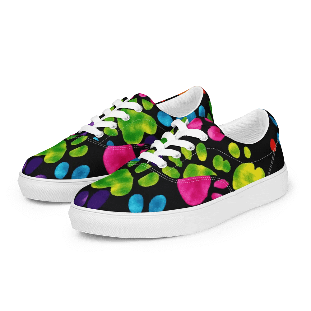 Colorful Pawprint Lace-Up Shoes product image (3)