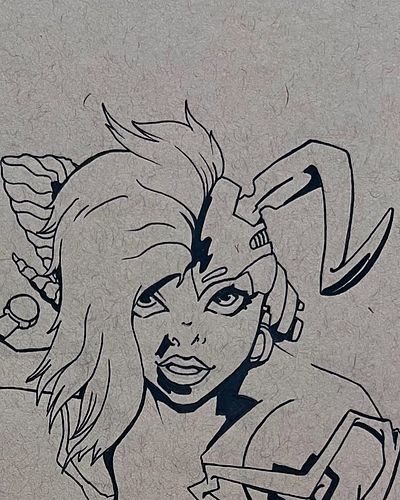 Sneak a peek at something new!

#brimstonestudios #illustration #demon #devil #tiefling #cyberpunk #horns #characterart #fant...