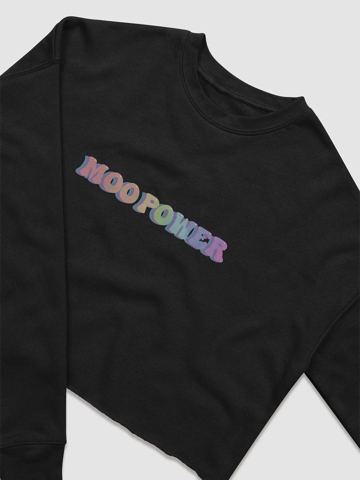 Women's Fleece Cropped Rainbow Moo Power Sweatshirt product image (6)