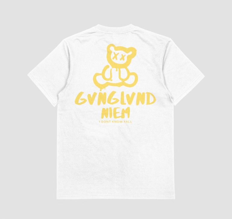 Gvnglvnd Bear tee (white/yellow colorway) product image (2)