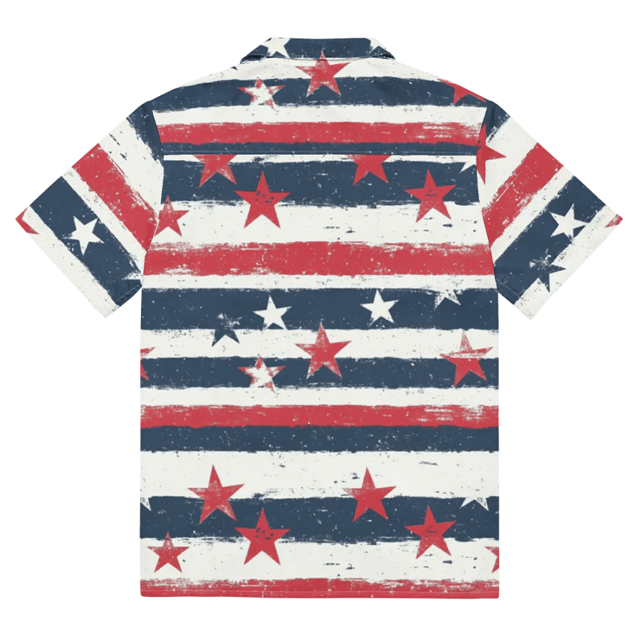 Geaux 31 - Vintage Stars & Stripes Pattern Hawaiian Style Shirt product image (11)