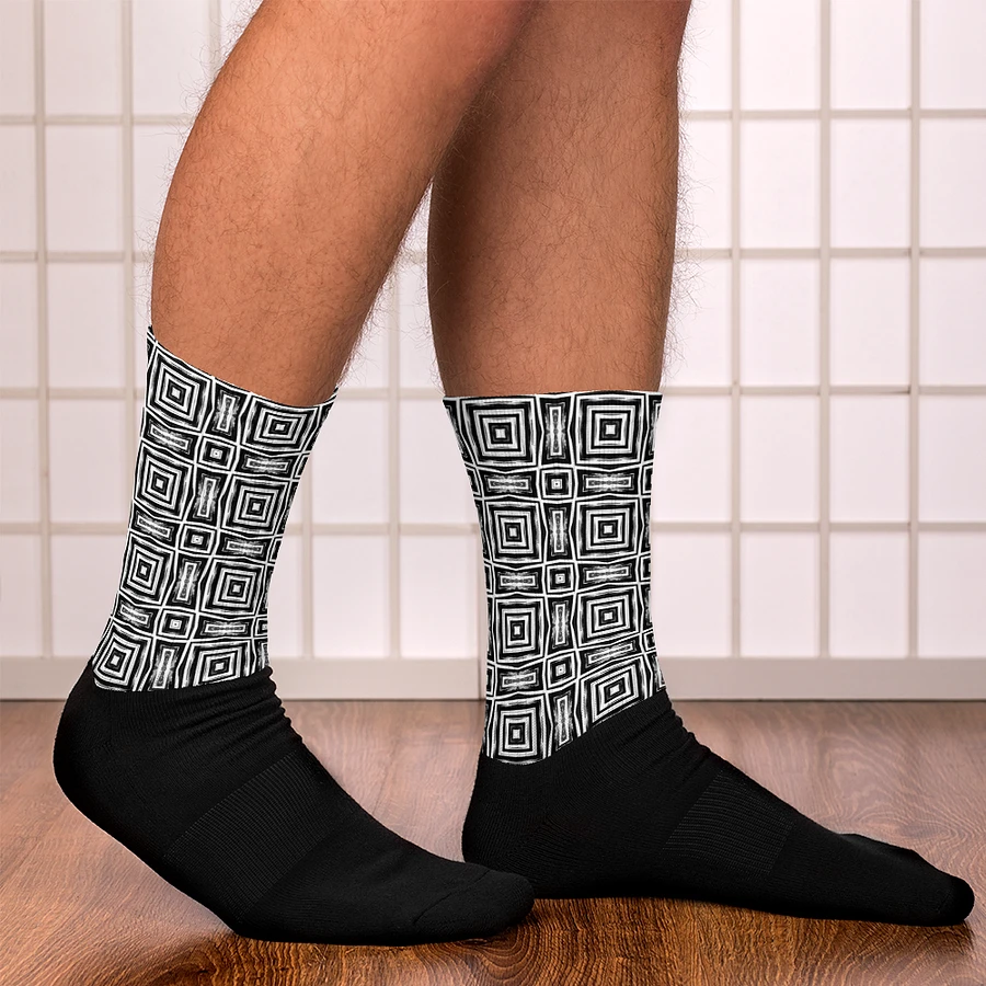 Abstract Monochrome Repeating Pattern Unisex Socks product image (18)