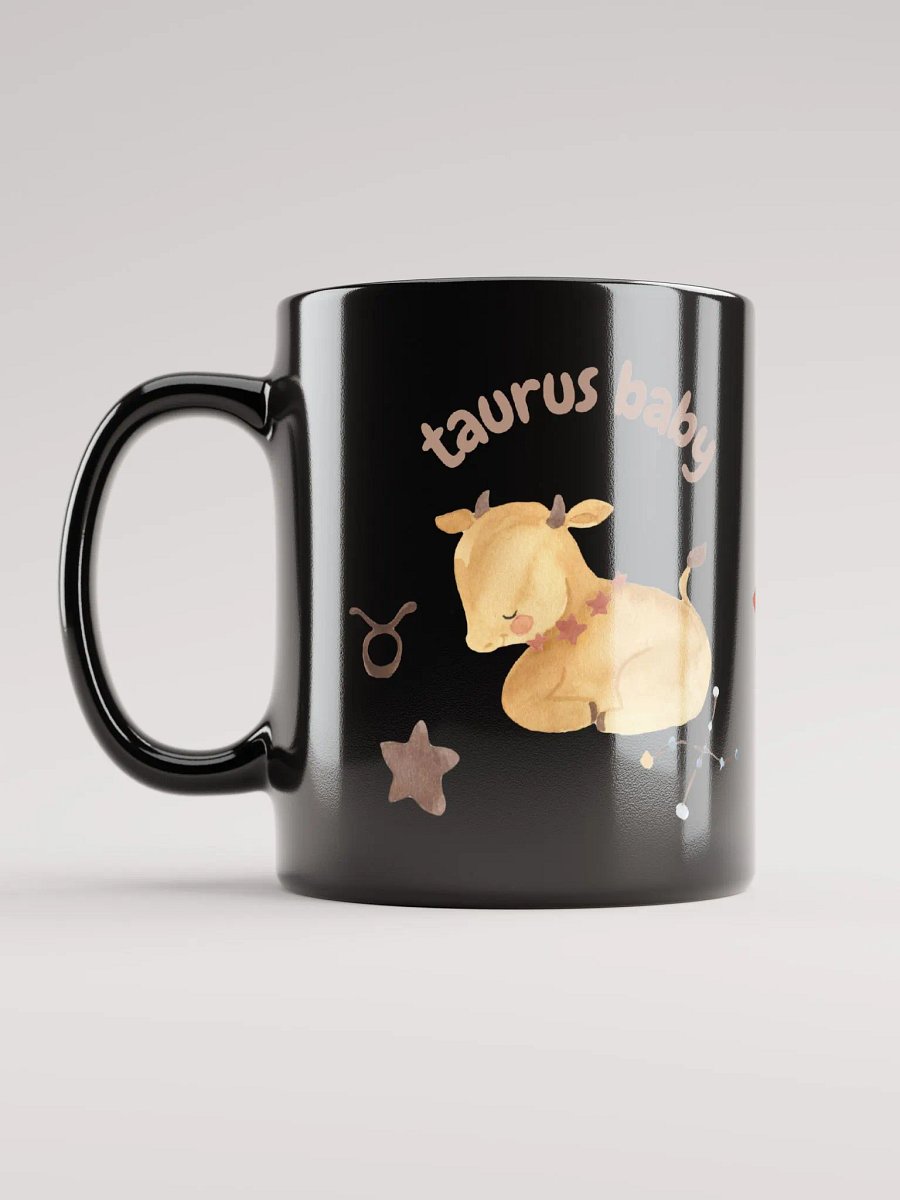 Taurus Baby April 20 – May 20 BLACK GLOSSY MUG Baby Gift, New Baby Gift, Fun Astrology Gift product image (12)