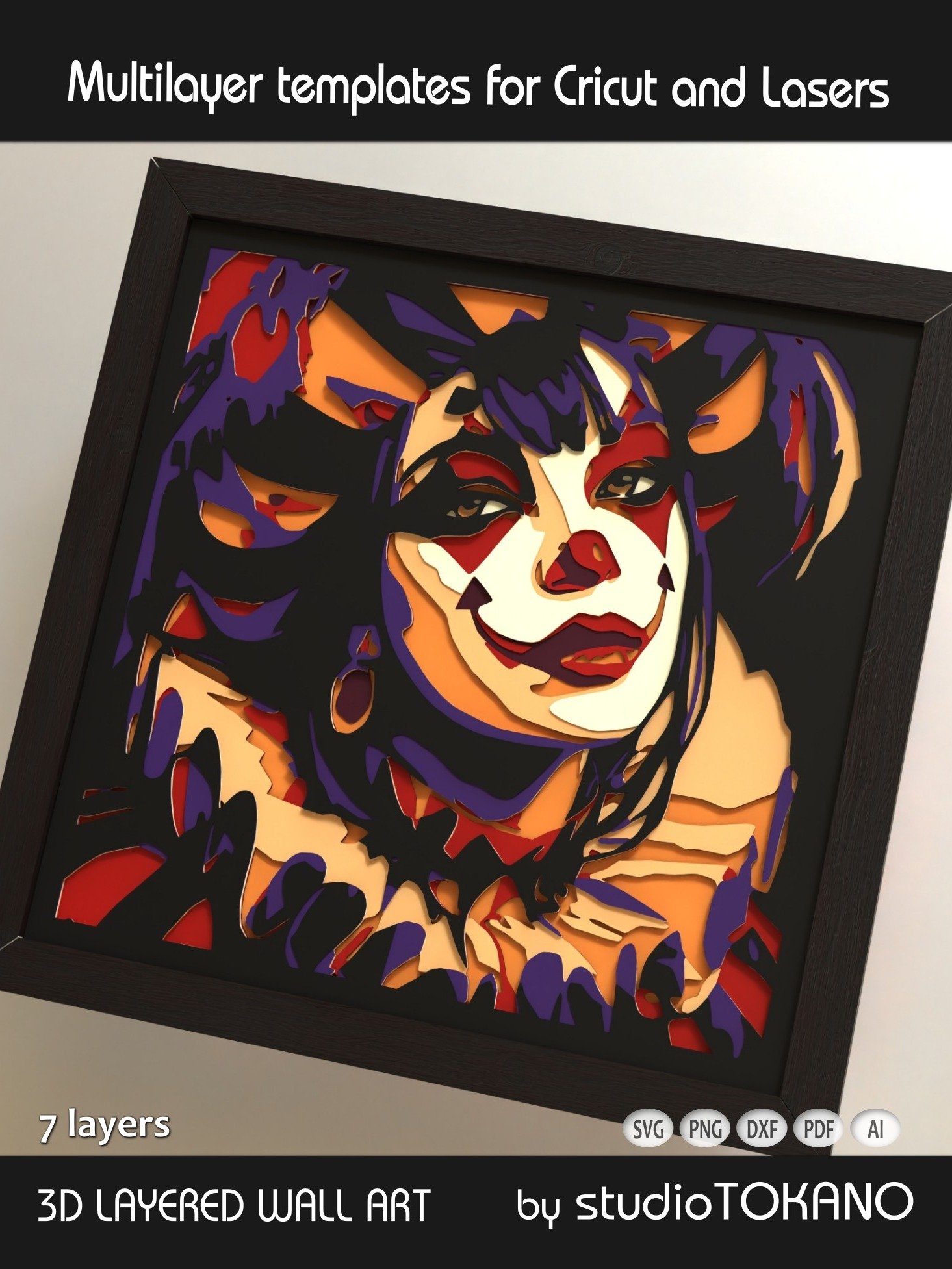 Harlequin 3D Shadow Box SVG product image (5)