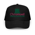 Retro-Futuristic Corporations - Chromwell Orbital Elevators Trucker cap product image (1)