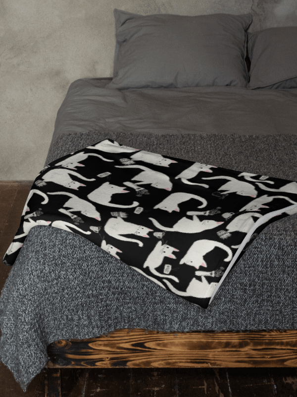 Bad Cats Knocking Stuff Over Throw Blanket, Black product image (6)