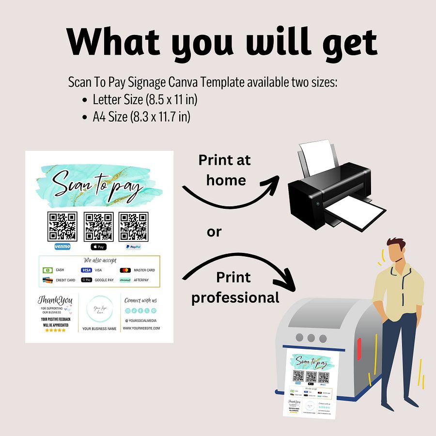 Marina - Scan To Pay QR Code Sign Template product image (3)