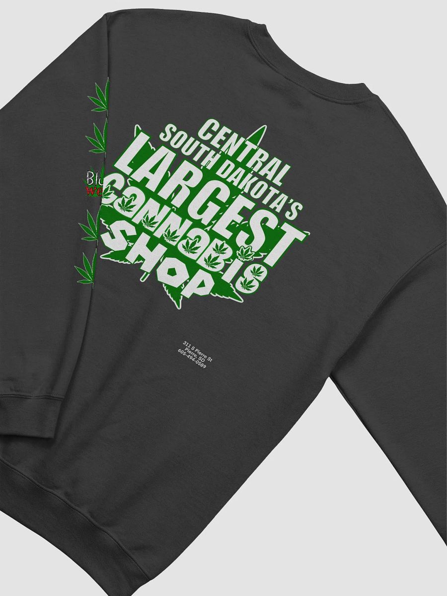 Hemp Quarters Black Sweatshirt Front, Back and Sleeves product image (4)