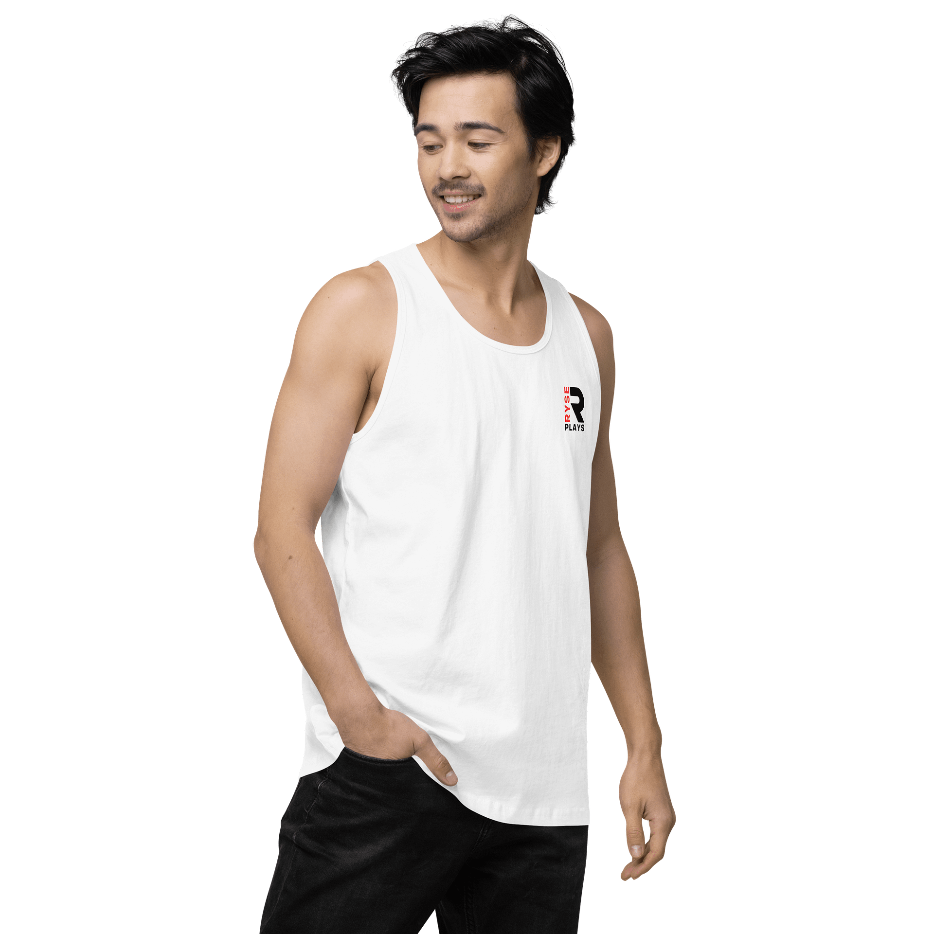 Ryse Plays: Men's Tank Top (Black & Red Logo) product image (3)