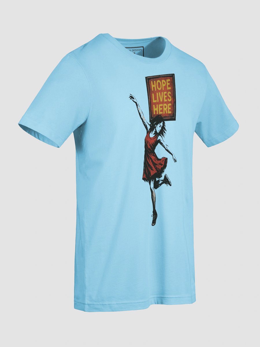 “Hope Lives Here” Urban Street Art T-Shirt – Graffiti-Style Wall Mural Print product image (94)