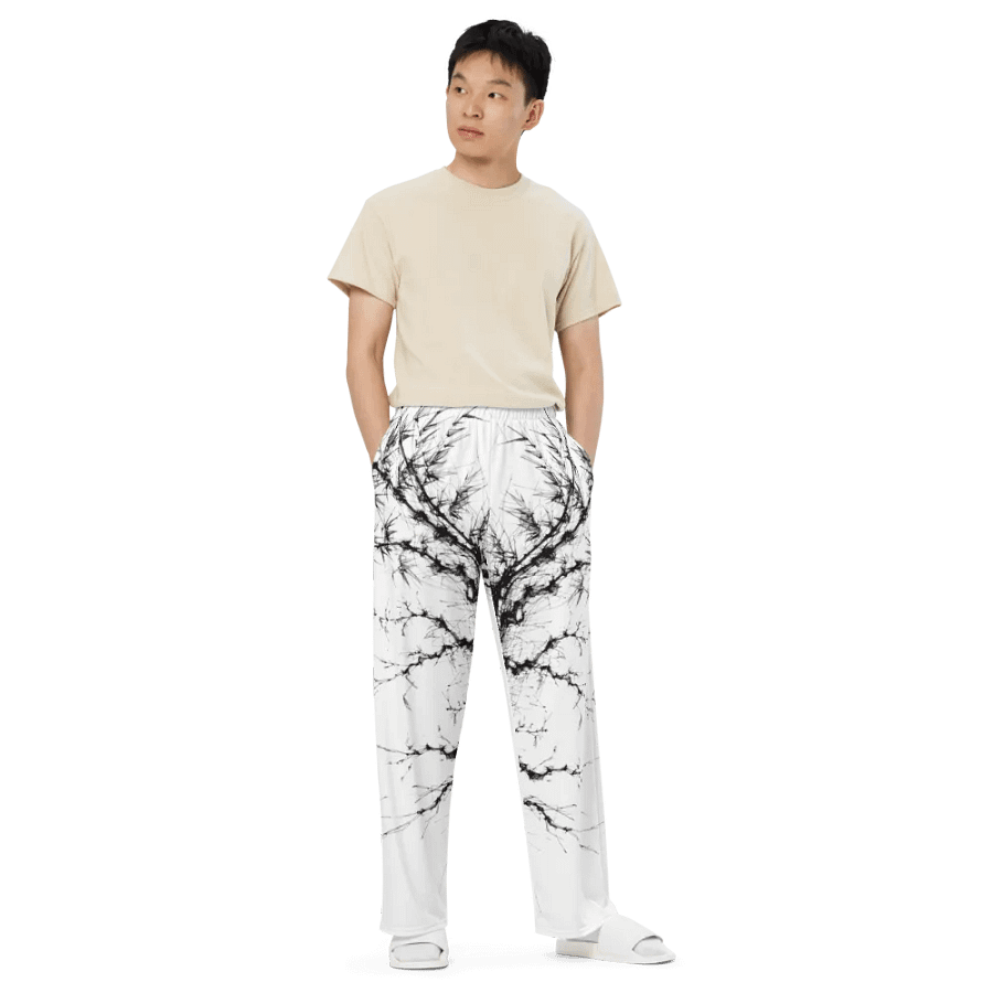 Bamboo Print Unisex Wide-Leg Pants product image (6)