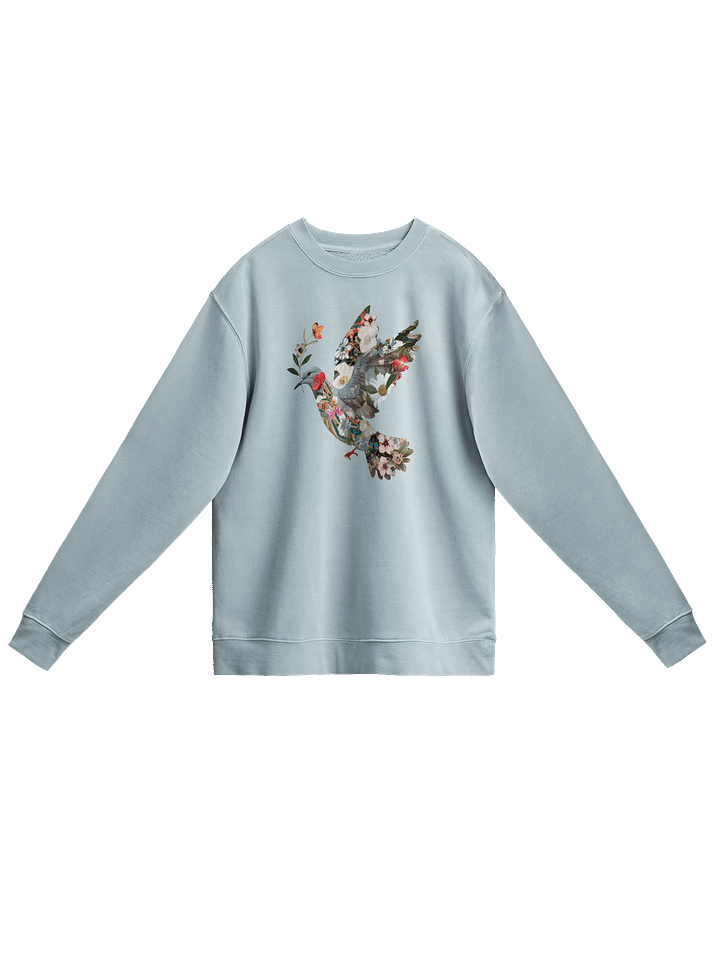 Floral Peace Dove Unisex Midnight Pigment Dyed Sweatshirt product image (1)