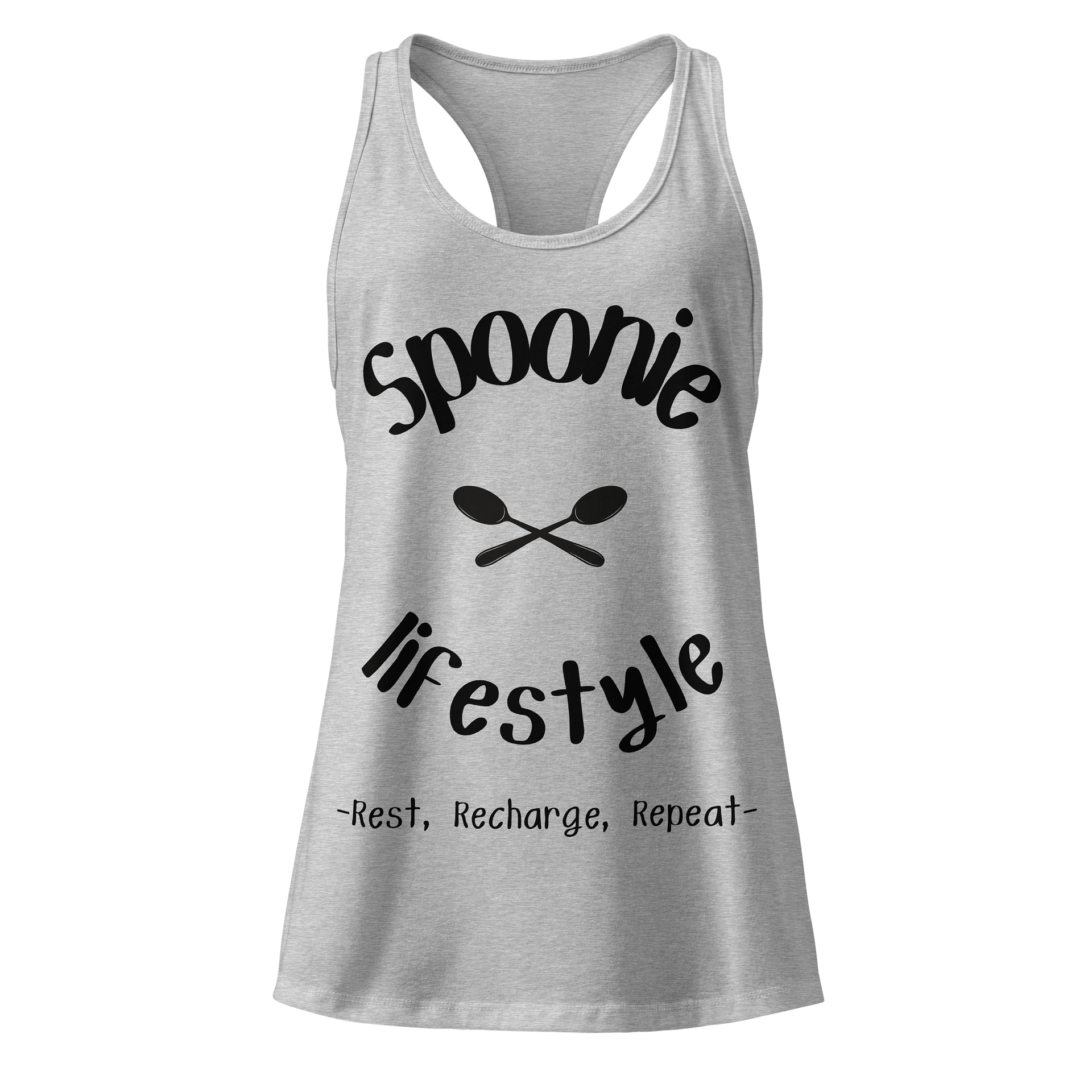 Spoonie Lifestyle (Black print) Racerback Tank top (Women's) product image (3)