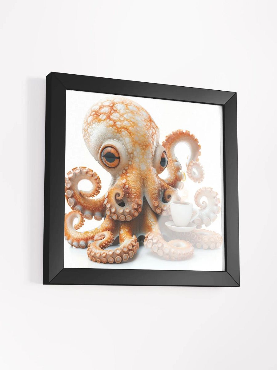 Coffee Lover Cute Orange Baby Octopus Wall Art product image (2)