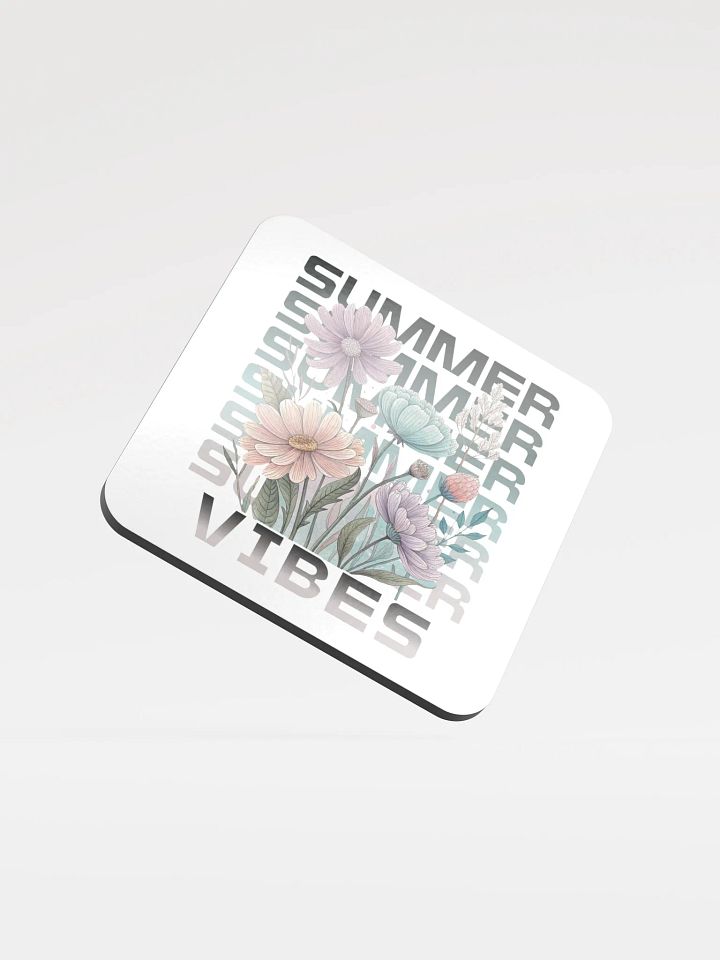 Summer Vibes Boho Flowers Blooms Glossed Coaster product image (2)