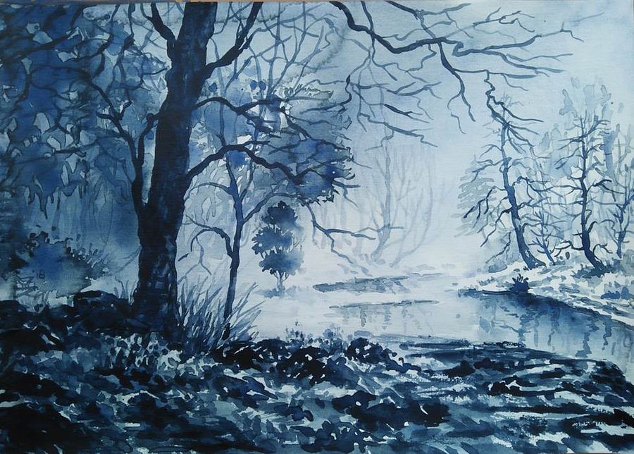 "Indigo Forest" Painting by Deni Je product image (1)