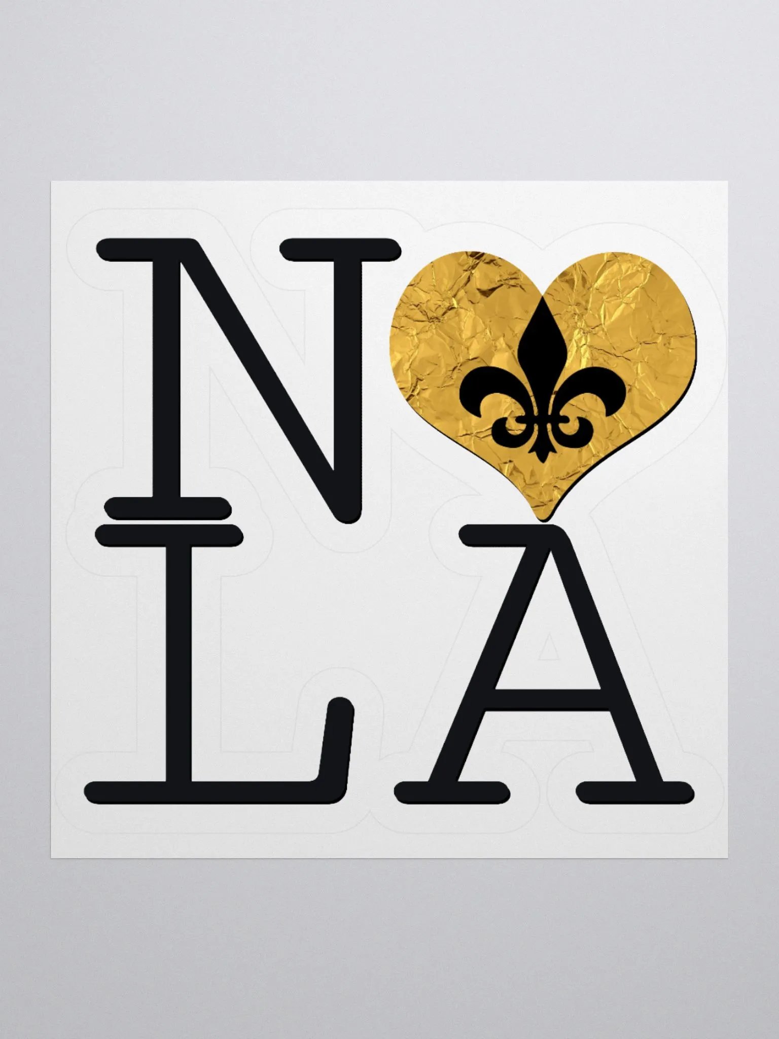 I LOVE NOLA **BIGSHOT STICKER** (GOLD WRAP HEART + IMAGE POP) product image (1)