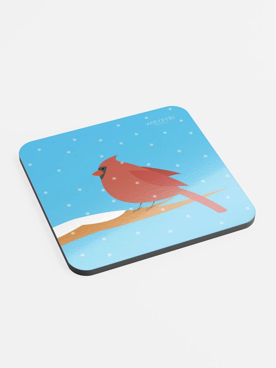 Glossed Cork Coaster - Northern Cardinal product image (2)