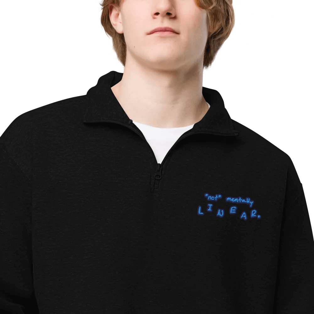 *not* mentally linear. (electric design) embroidered quarter zip product image (5)