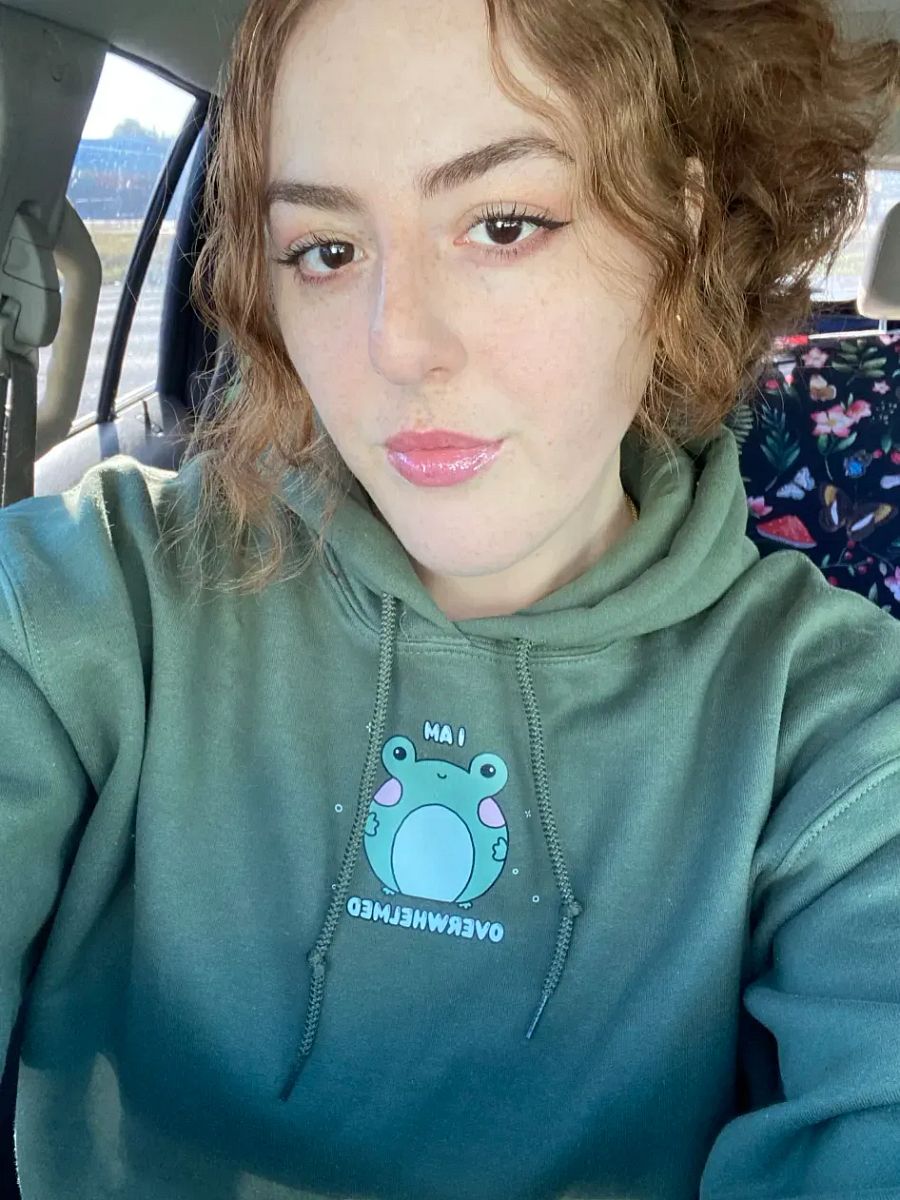 I Am Overwhelmed Frog Hoodie product image (5)