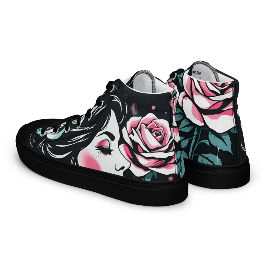 Romantic Roses Women's High Top Canvas Shoes product image (5)