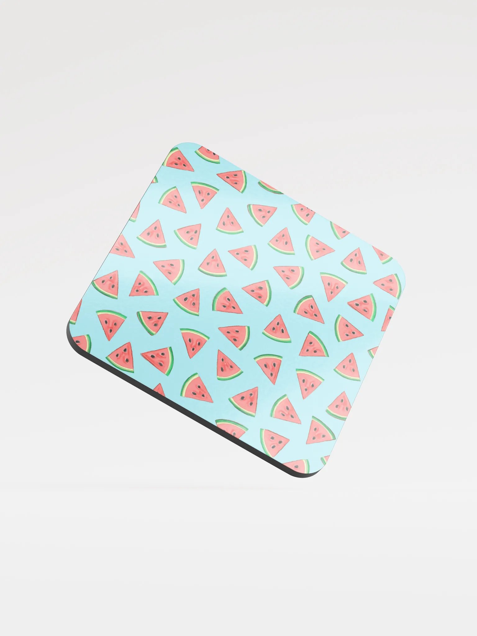 Watermelon Slices Light Blue Cork Coaster product image (1)