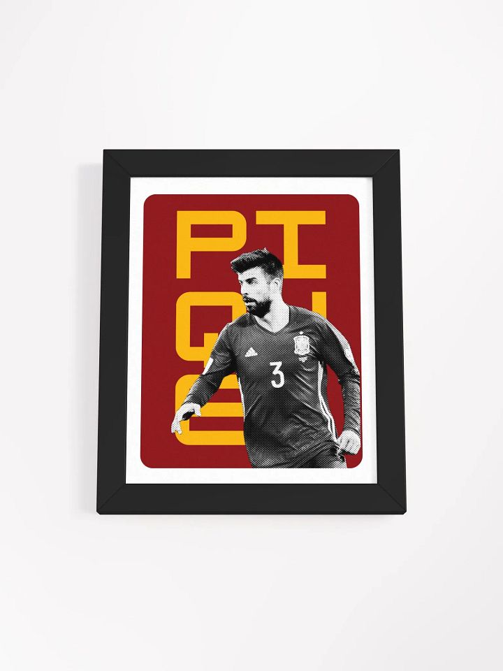 Gerard Piqué BW Spain Name Art Framed Print product image (2)