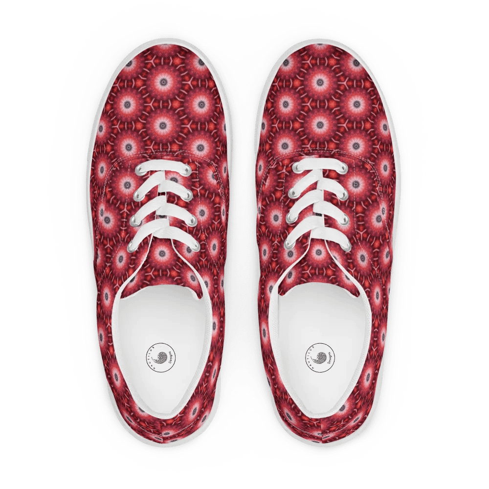 Red Floral Kaleidoscope Women's Canvas Shoes product image (7)