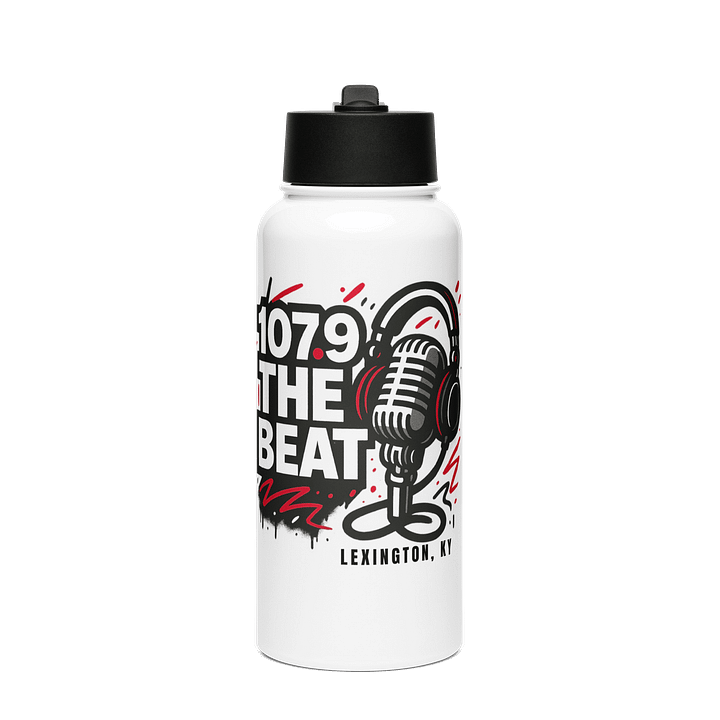 The Beat Mic Stainless Steel Water Bottle with Straw product image (1)