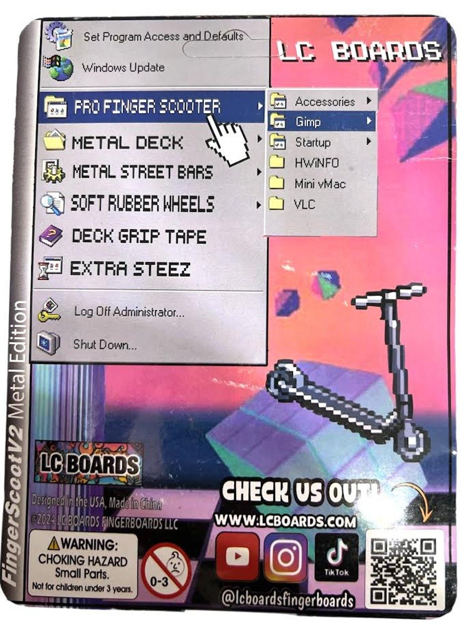 LC BOARDS FINGER SCOOTER METAL V2 PARK SILVER product image (5)