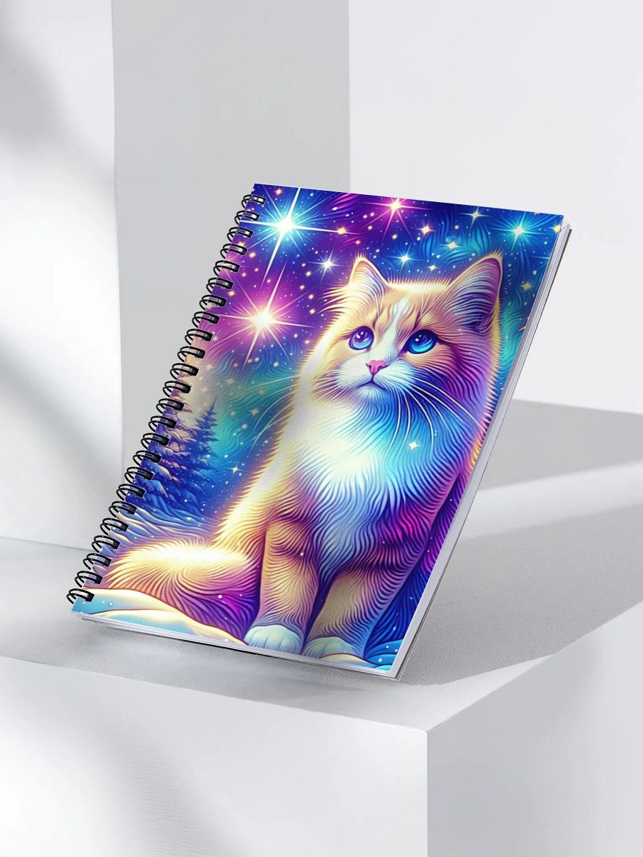 Winter & Cat Lover Themed Spiral Dotted Notebook Journal product image (3)