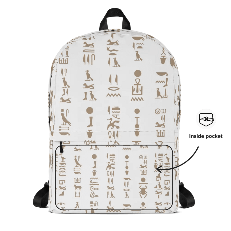 Isis White Hieroglyphs All-Over Print Backpack product image (5)