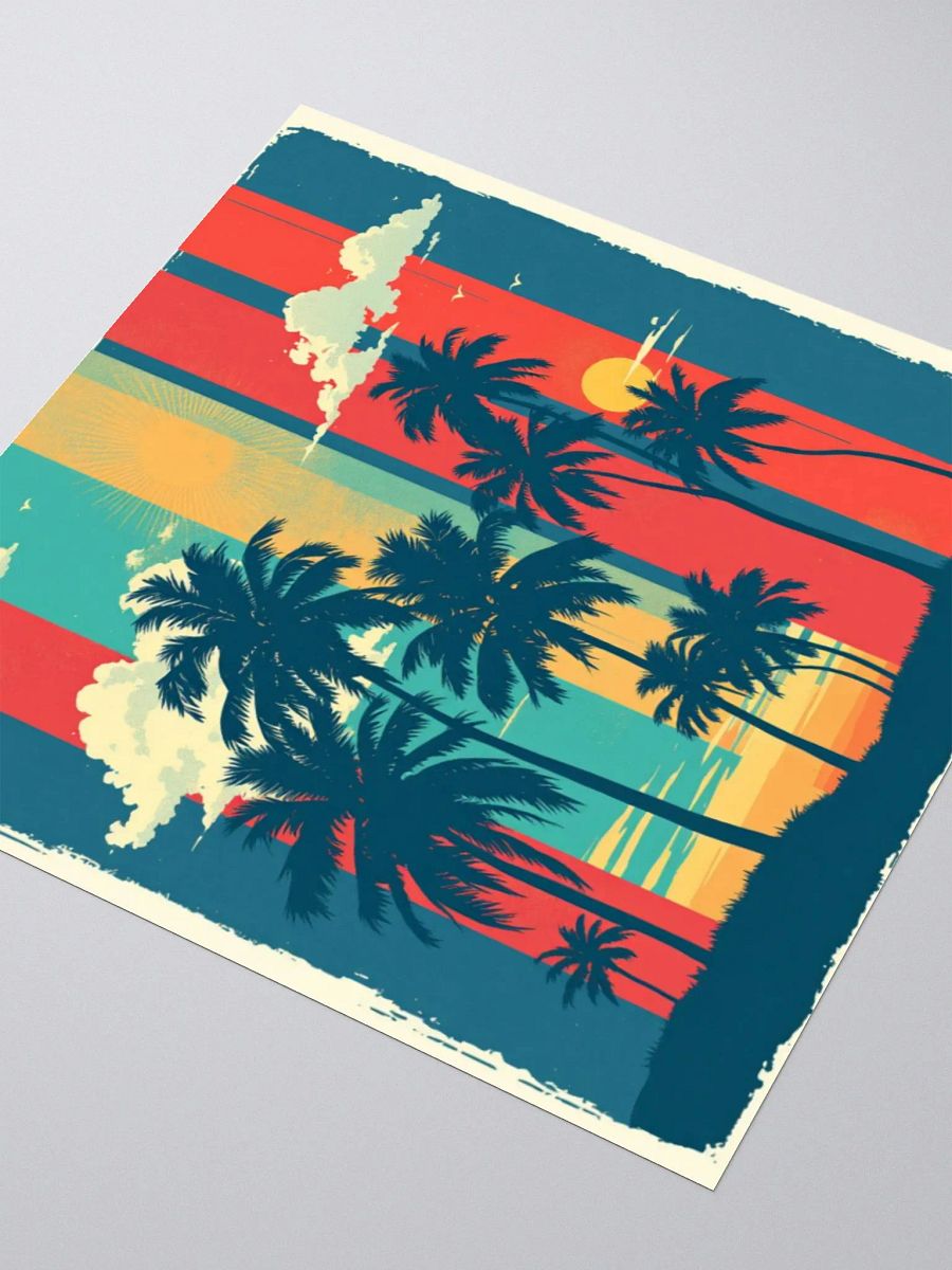 Retro Sunset Kiss Cut Stickers product image (8)