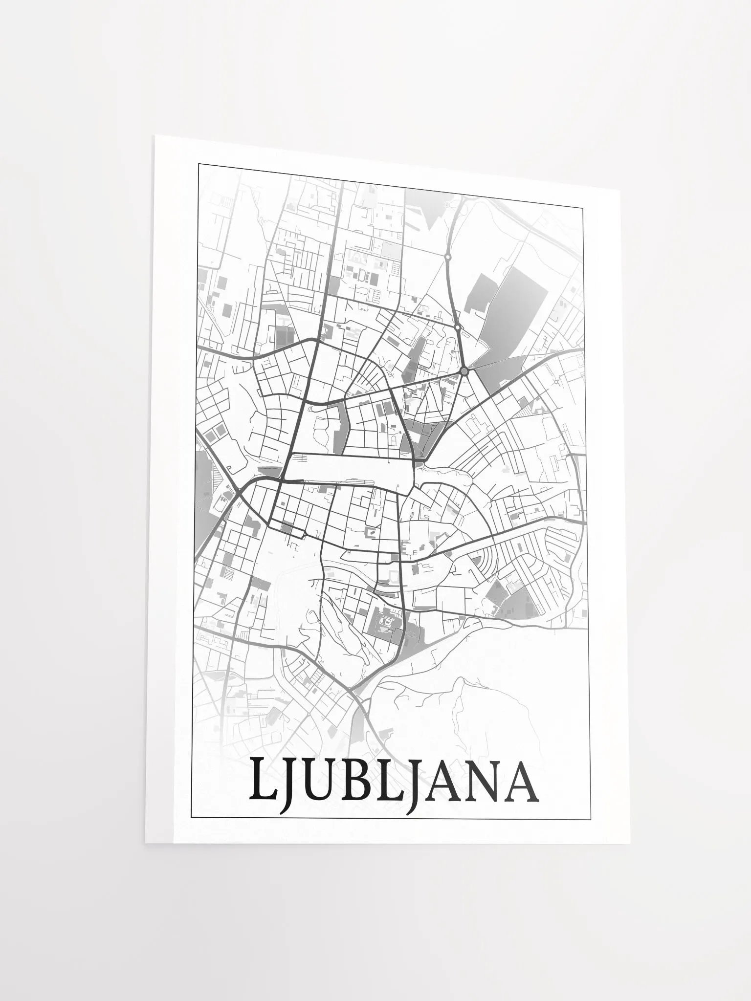Ljubljana, Slovenia, city map print product image (11)
