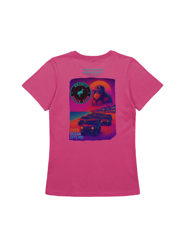 2025 Bronco Beach Bash Ocean City / Destination Bigfoot Bronco Collab | Women's Relaxed Fit Bella + Canvas Supersoft T-Shirt (Multiple Colors Available) product image (2)