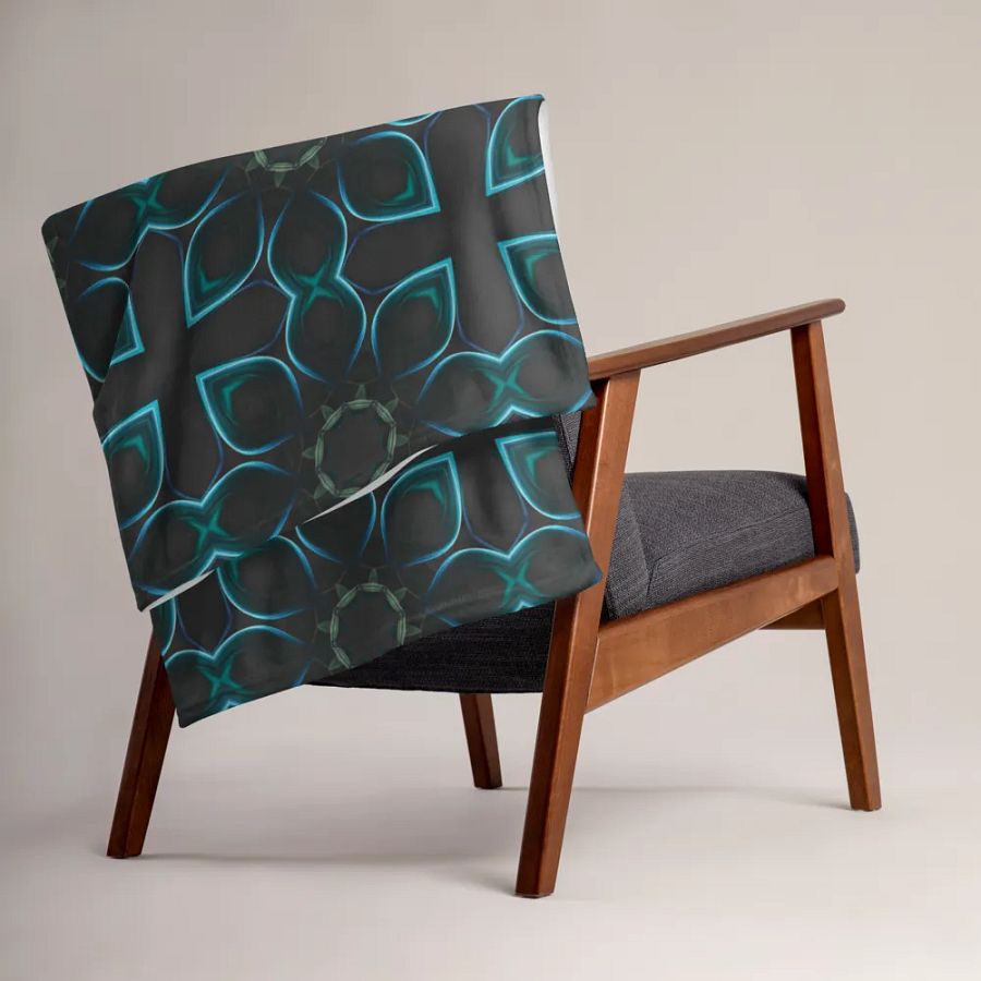 Black and blue Geometric -Throw Blanket product image (5)