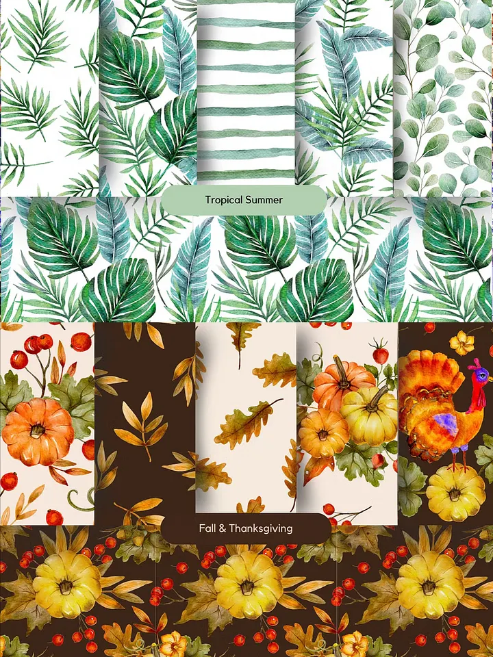 HUGE Watercolor Seamless Pattern Bundle product image (2)