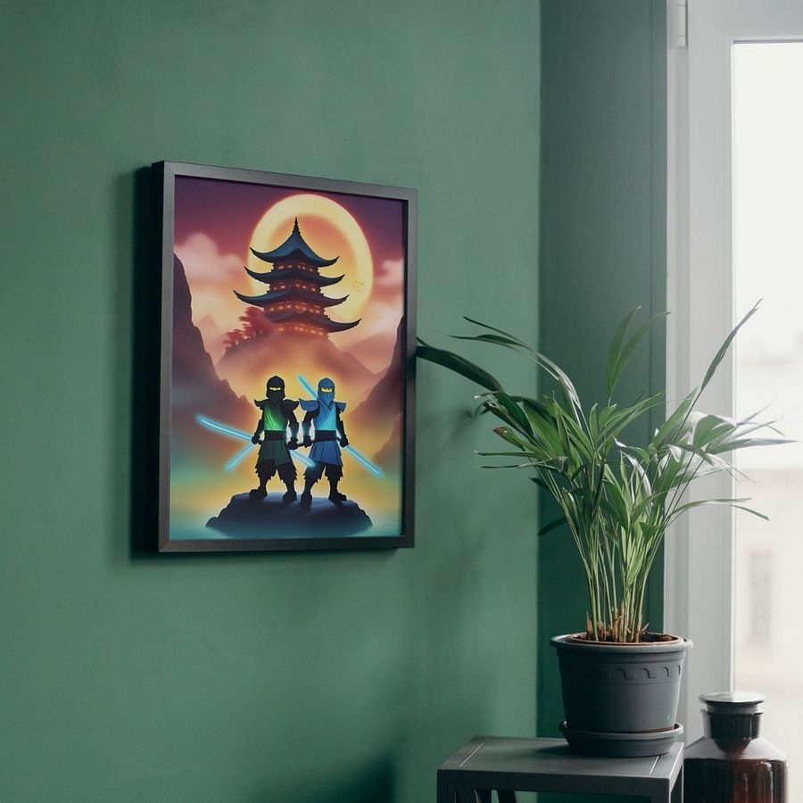 Fierce Ninja Duo wall art Boys Room - Ninja Poster - Ninjago inspired Wall Decoration for Boys product image (27)