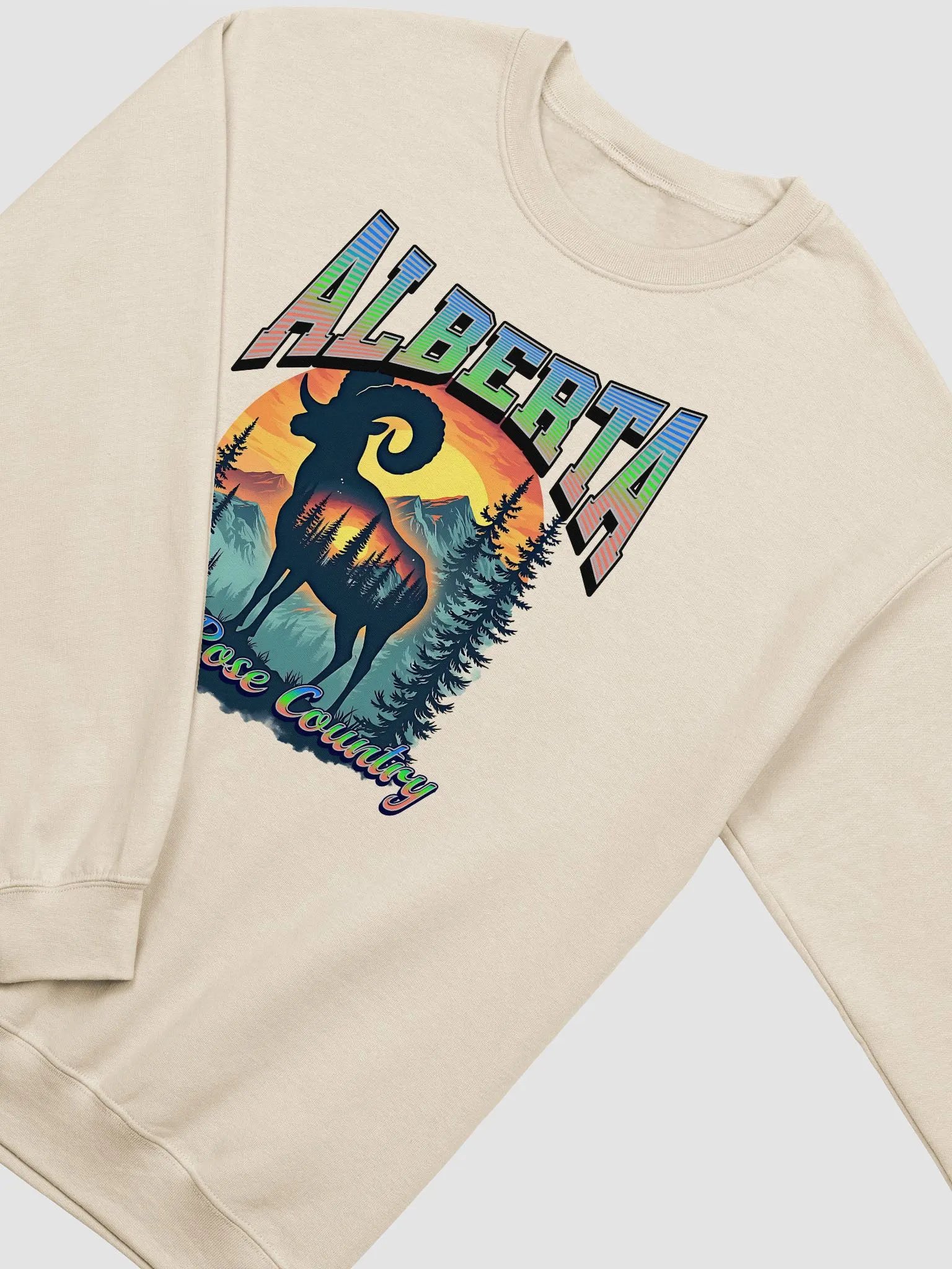 Alberta Wild Rose Country Rocky Mountain Bighorn Sheep Classic Crewneck Sweatshirt product image (20)