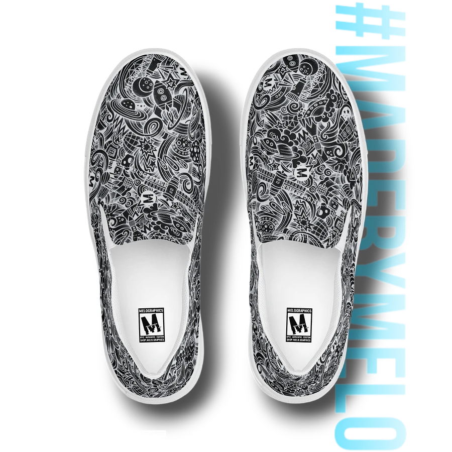 Dark Space Scribble - Women's Slip-ons | #MadeByMELO product image (2)