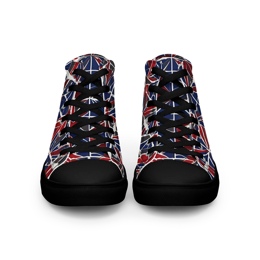 Red And Blue Mosaic Men's High Top Shoes product image (4)