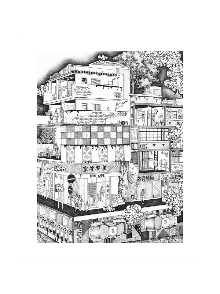 Temple Street - Original Art Print product image (1)